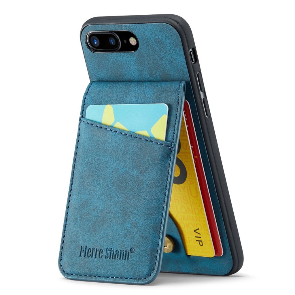 FIERRE SHANN iPhone 7 Plus / 8 Plus Skal med Kortfack - Blå