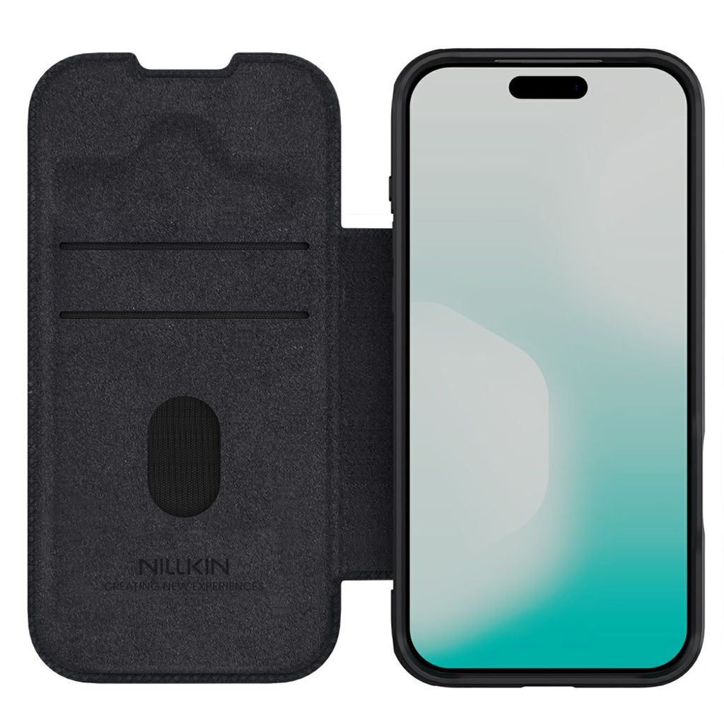 NILLKIN iPhone 18 Pro/17 Pro Kotelo Korttipaikoilla PU-nahka – Musta