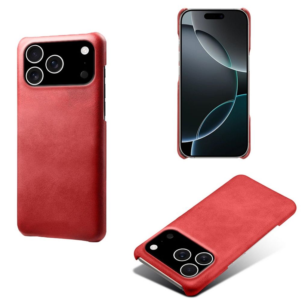 iPhone 18 Pro/17 Pro Deksel i PU-skinn - Rød