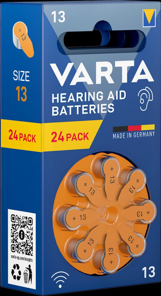 VARTA høreapparatbatterier 13 stk., 24 stk