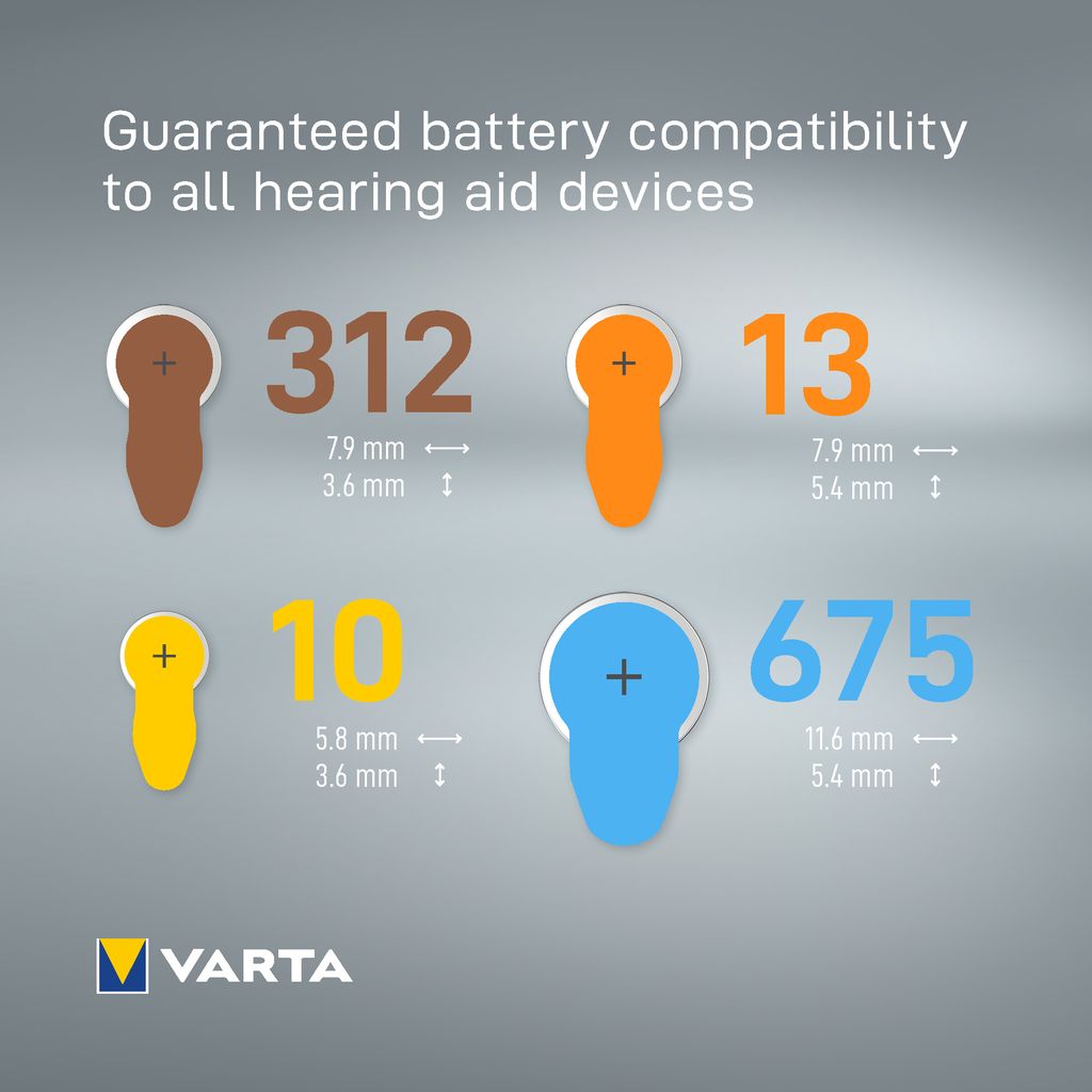 VARTA høreapparatbatterier 13 stk., 24 stk