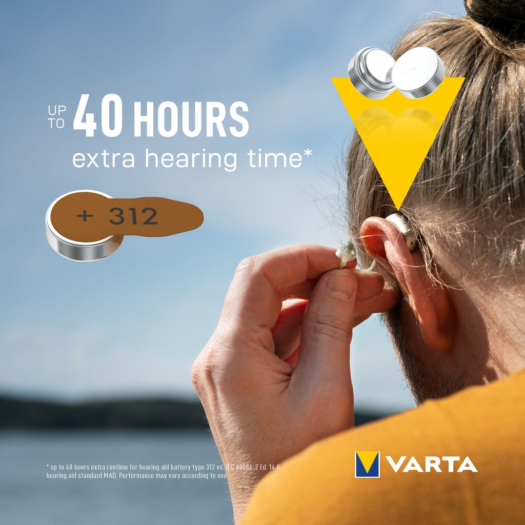 VARTA høreapparatbatterier 312, 1 kort med 8 stk