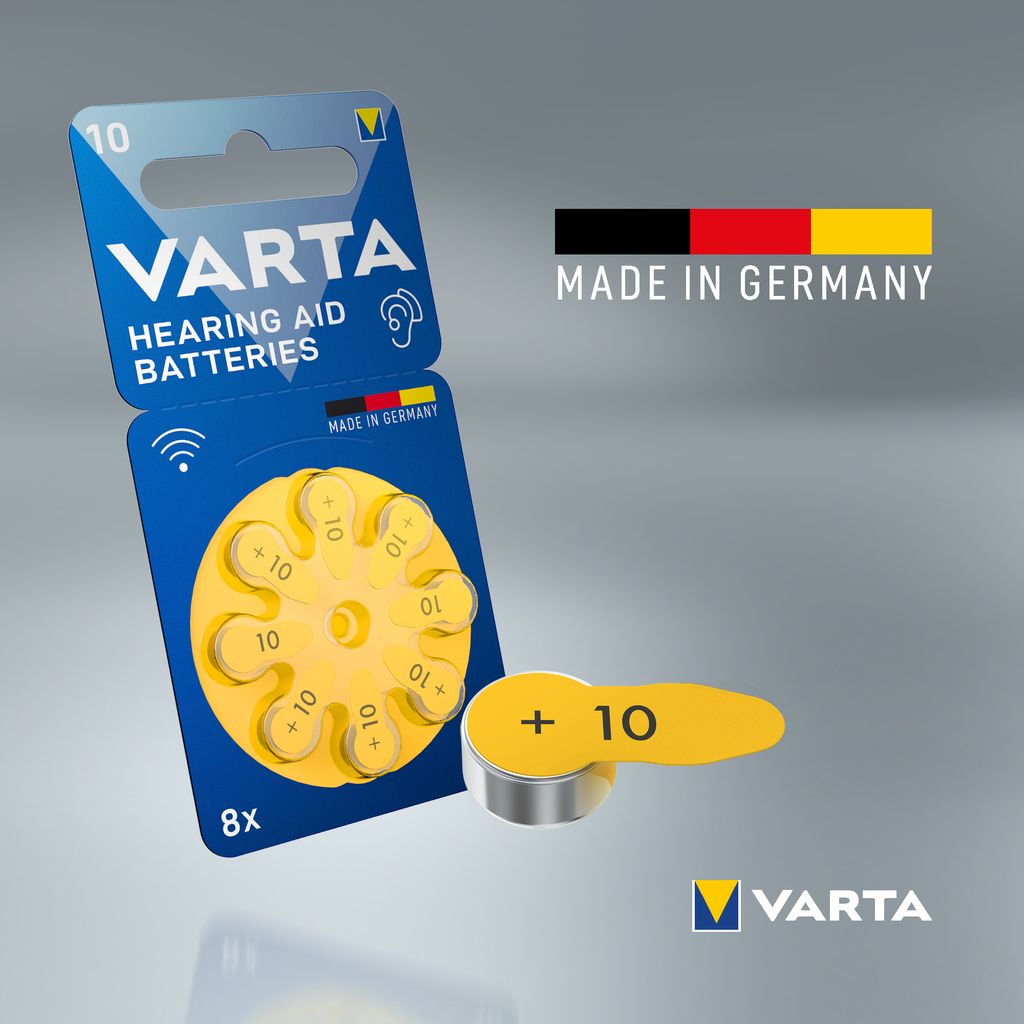 VARTA høreapparatbatterier 10, 8-pak