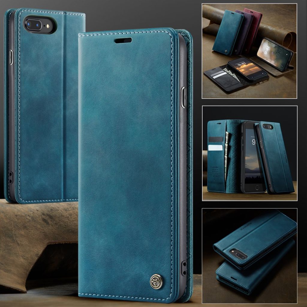 CASEME iPhone 6 Plus / 7 Plus / 8 Plus Kotelo Jalusta - Vihreä