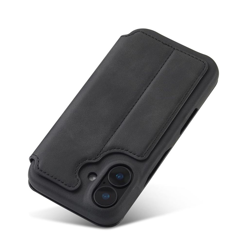 LC.IMEEKE iPhone 16 Plus Wallet Cover Card Holder Stand – Black