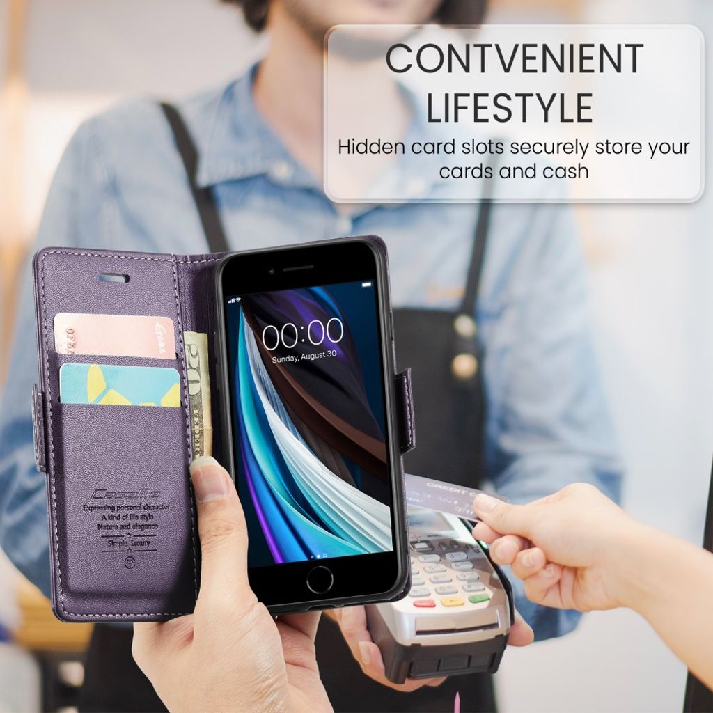 CASEME iPhone 6/6s/7/8/SE 2020/2022 Etui med Kortplads - Lilla