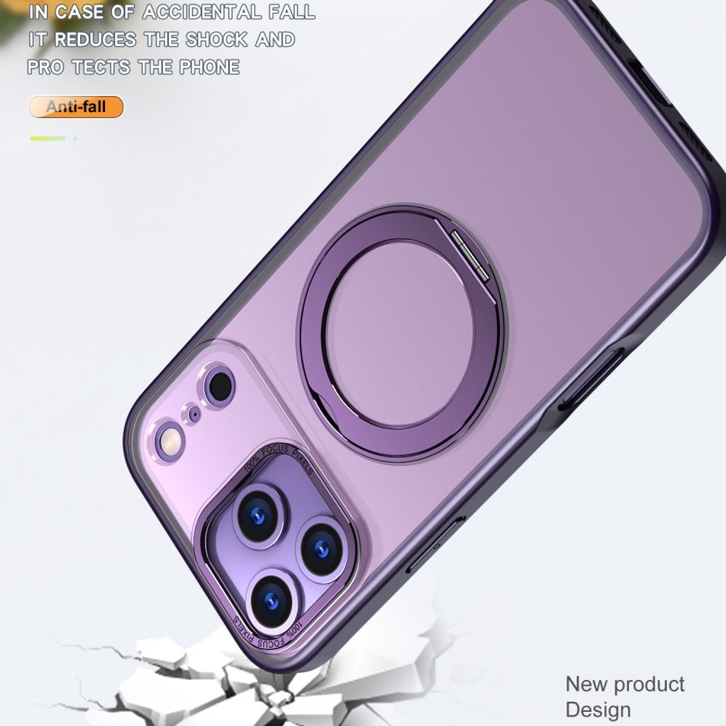 iPhone 18 Pro Max/17 Pro Max MagSafe Deksel TPU Akryl Kickstand - Lilla