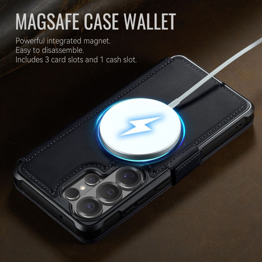 CASEME 053  Samsung Galaxy S24 Ultra  Flip Cover MagSafe RFID-blokerende - Sort