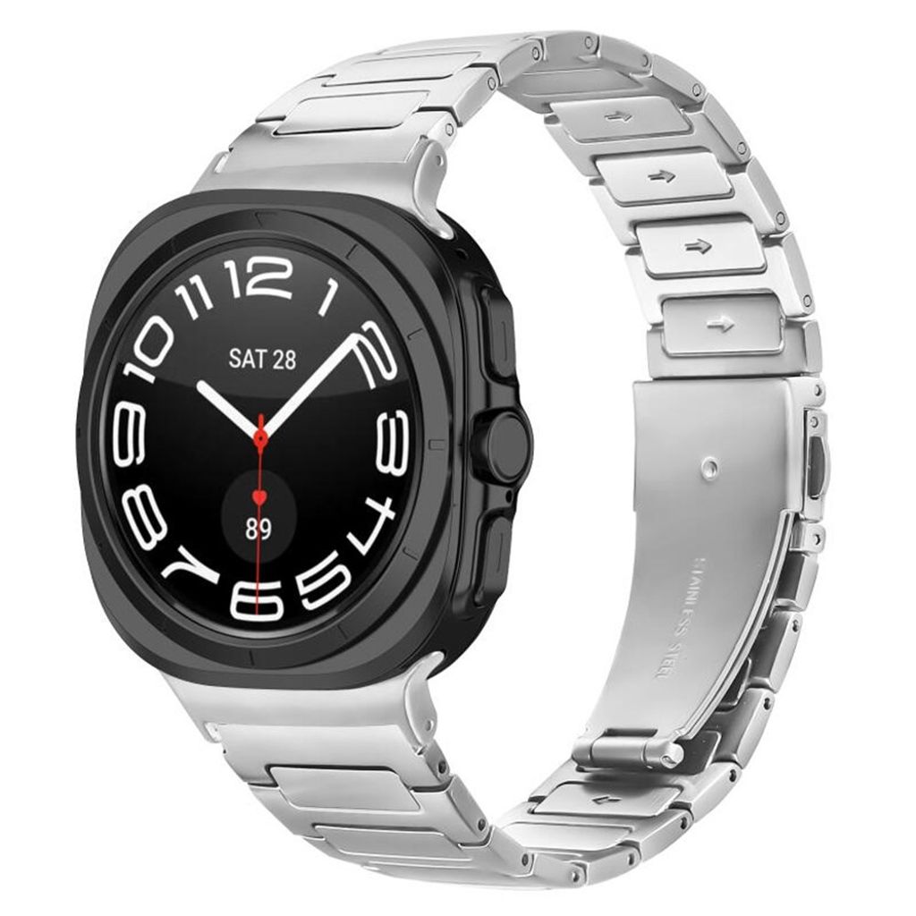 Samsung Galaxy Watch8/Watch8 Classic ruostumattomasta teräksestä valmistettu kellonranneke - hopea