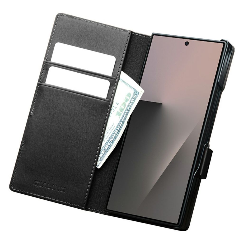 QIALINO Samsung Galaxy Z Fold8 Ultra Flip cover i ægte læder - Sort