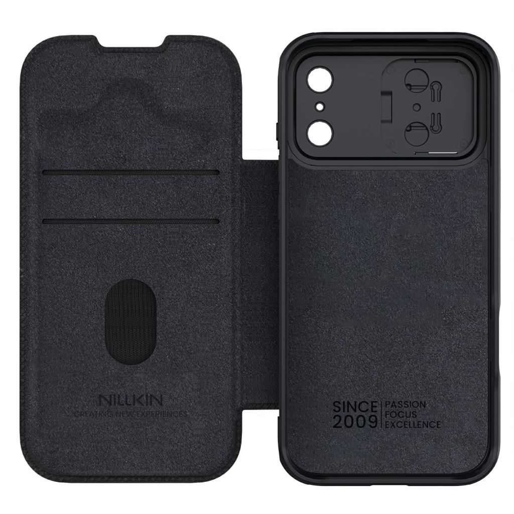 NILLKIN iPhone 18 Pro/17 Pro Kotelo Korttipaikoilla PU-nahka – Musta