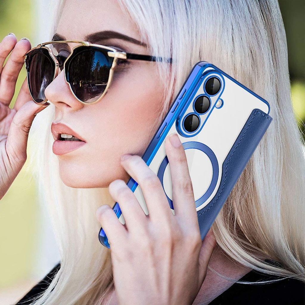 Samsung Galaxy S26 Plånboksfodral RFID-blockerande Korthållare MagSafe - Blå