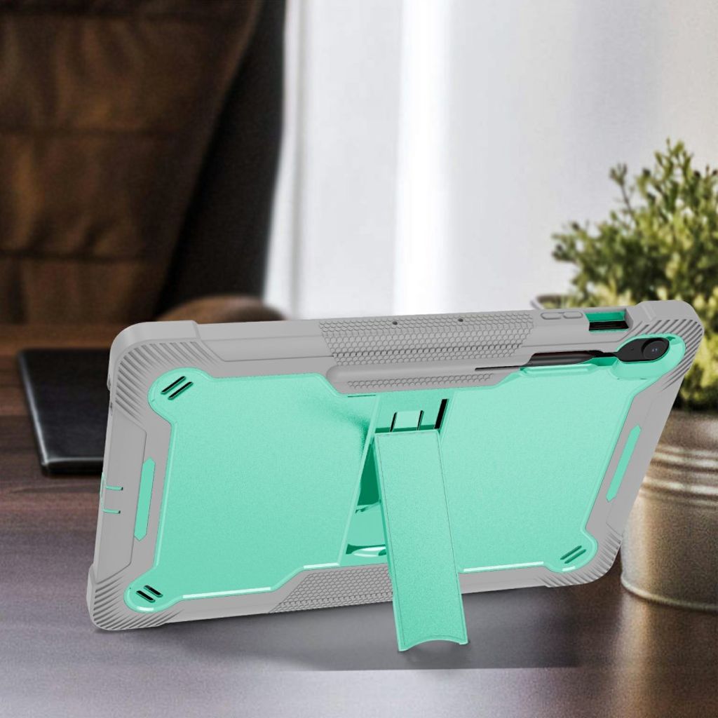 Samsung Galaxy Tab S10 FE Plus Case with Stand - Green  /  Grey