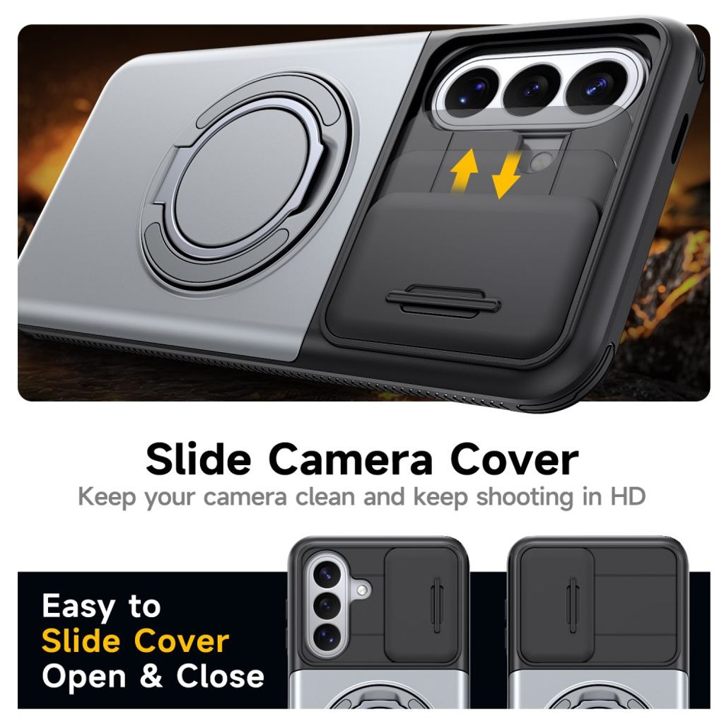 Samsung Galaxy S26 MagSafe deksel med kortlomme og kamerabeskyttelse - Grå