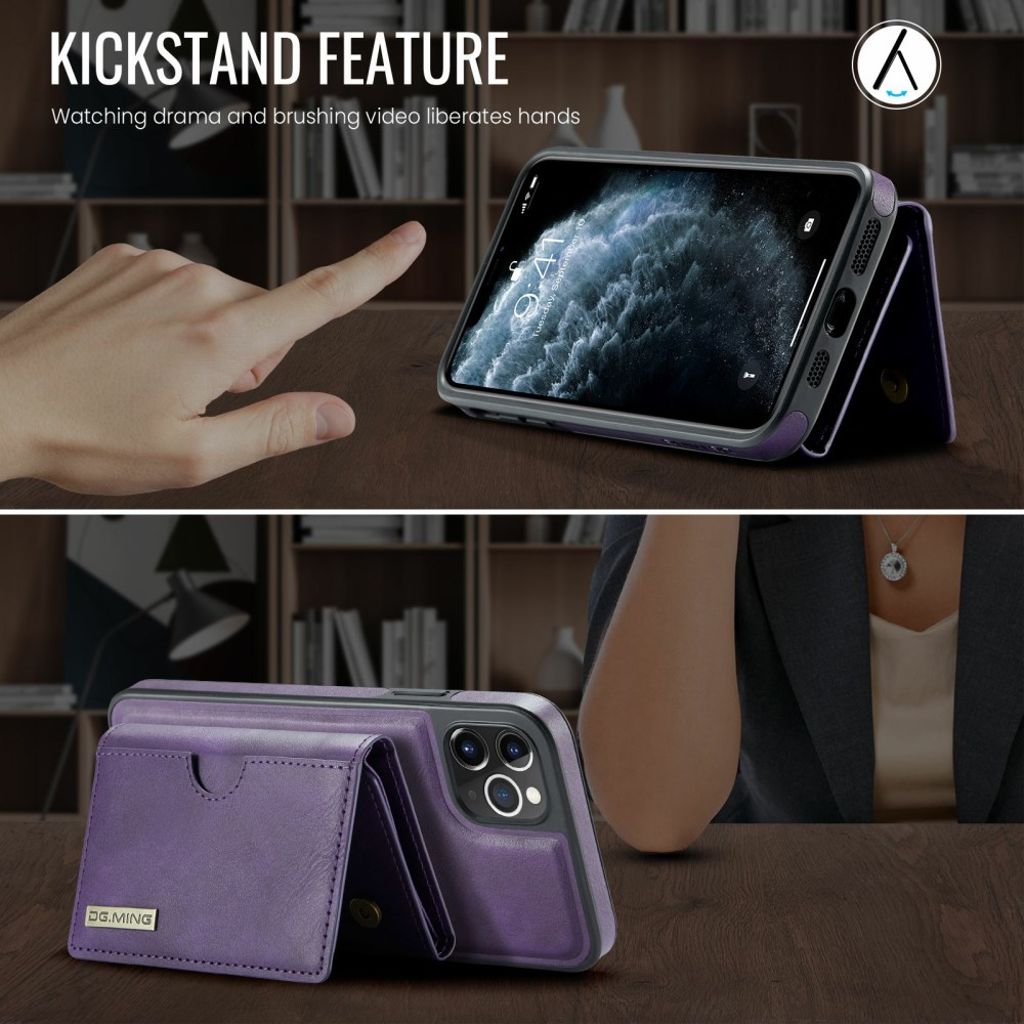 DG.MING iPhone 11 Pro Max Lompakkokuori Magneettinen RFID Purppura