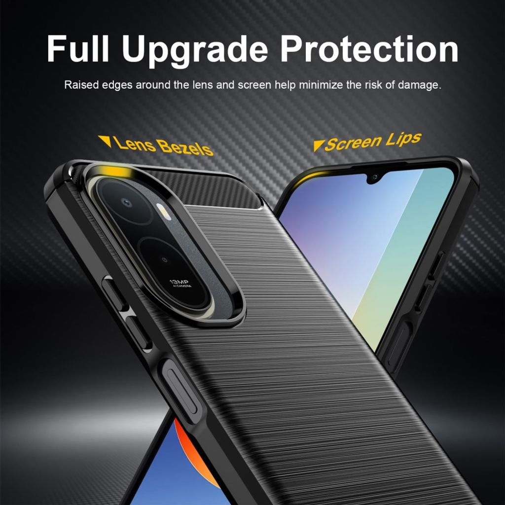Xiaomi Poco C85x/Redmi A7 Pro Skal Kolfiber TPU - Svart