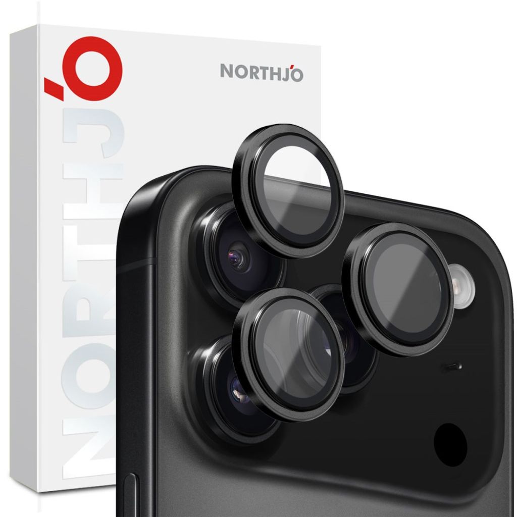 NORTHJO iPhone 17 Pro Max / 17 Pro Lens protector 9H - Black