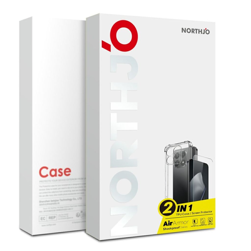 NORTHJO Xiaomi 17T Pro Kuori- ja näytönsuojasetti - Läpinäkyvä