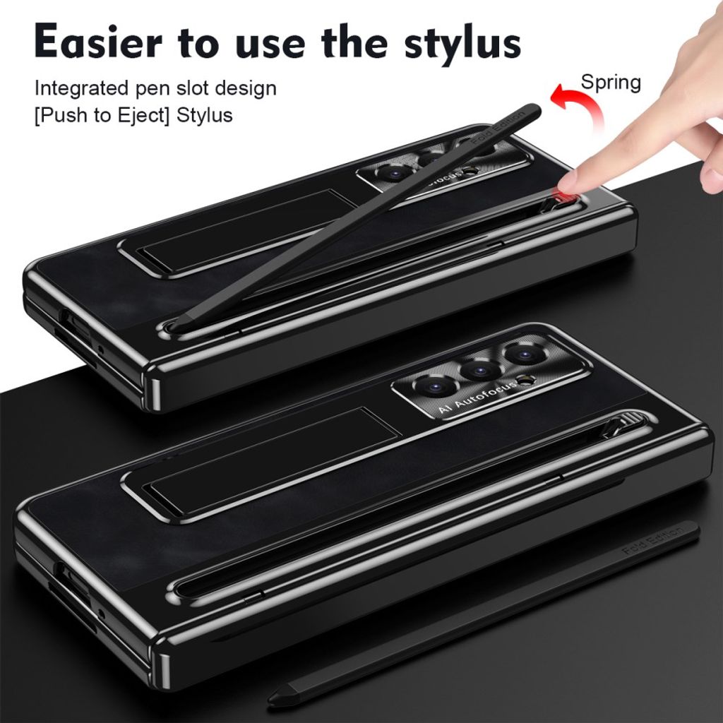 Samsung Galaxy Z Fold8 Ultra Cover med hærdet glasskærmbeskytter og stylus - Sort