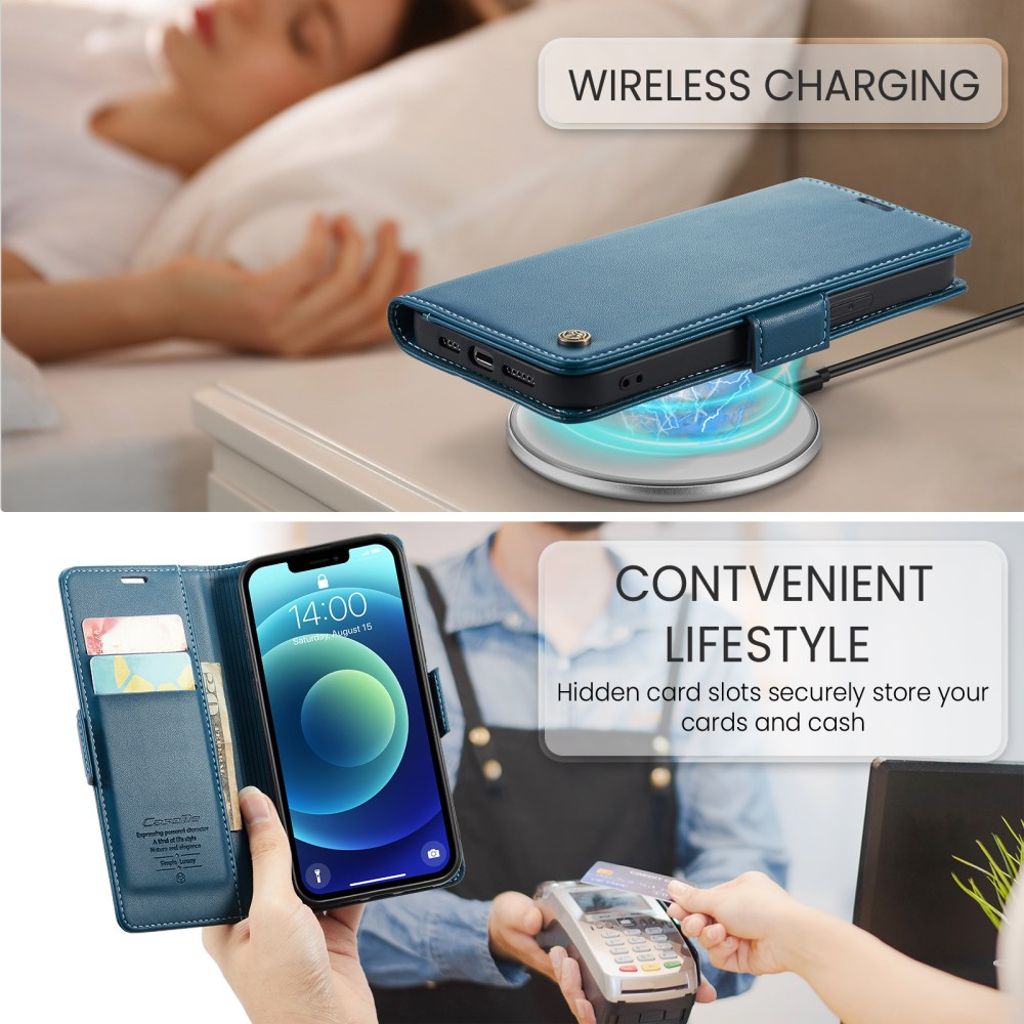 CASEME iPhone 12 Mini Wallet Cover with Stand - Blue