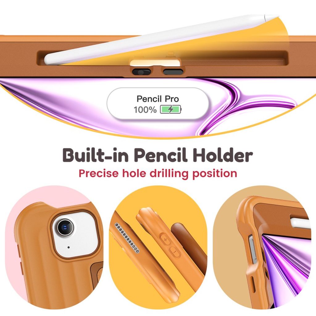 Lasten kuori jalustalla iPad Airille/Prolle 11" - ruskea