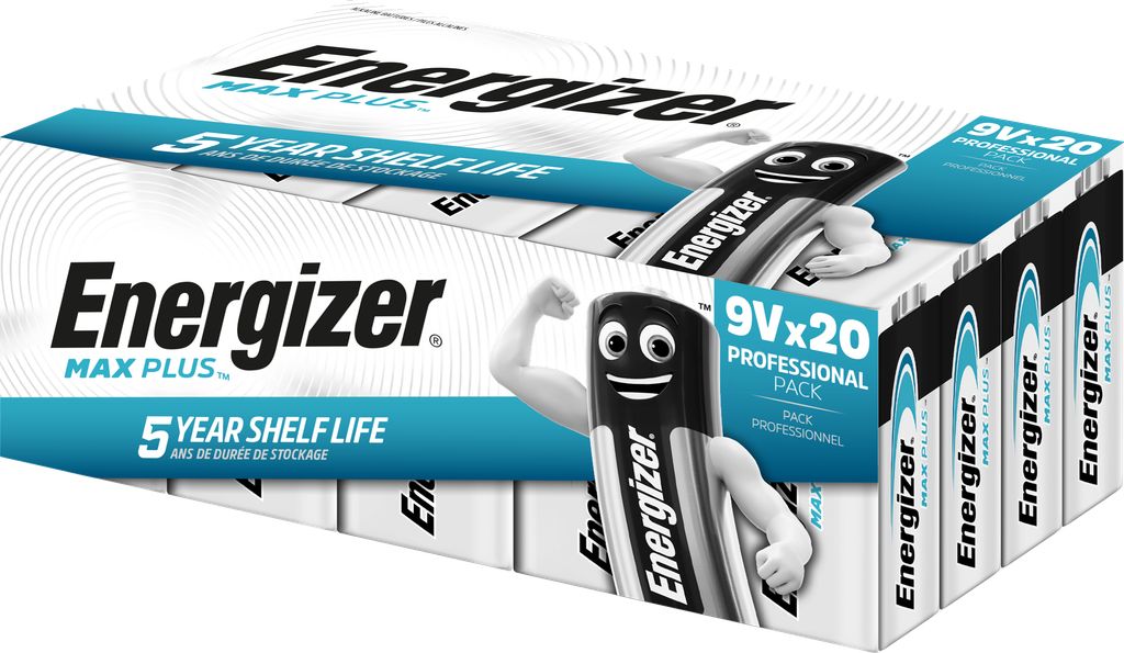 Energizer Max Plus 9V batterij 6LR61 - verpakking van 20 stuks