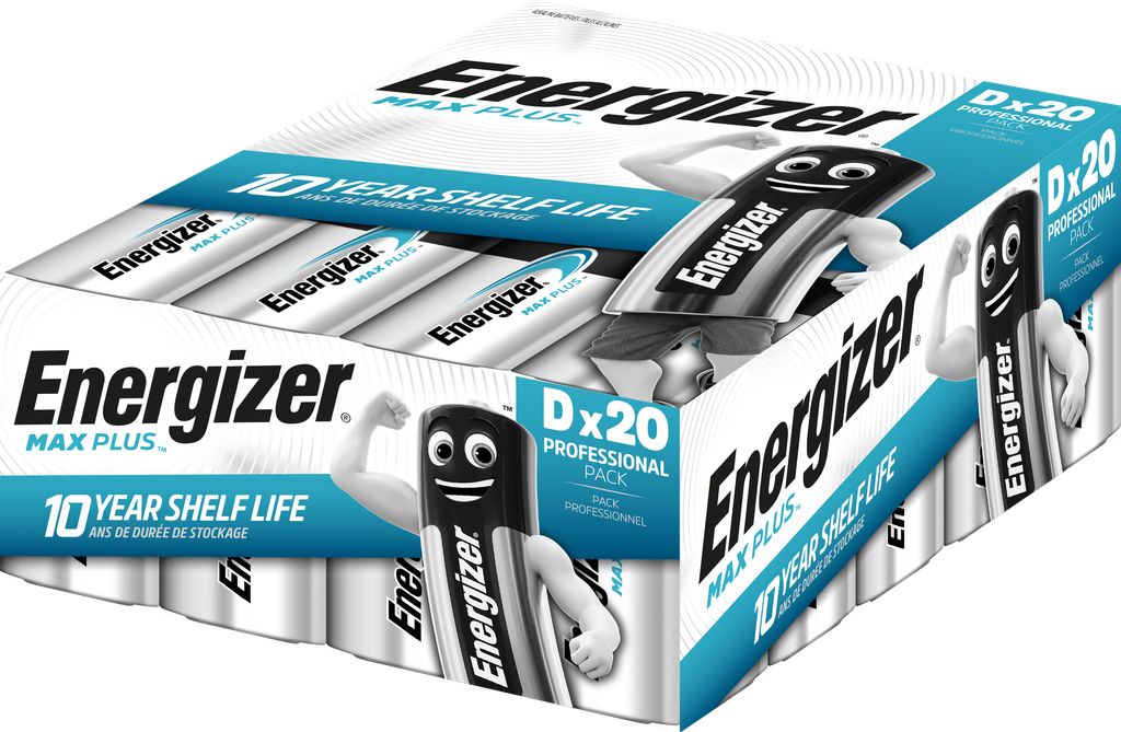 Energizer Max Plus D-Batterie LR20 1,5 V – 20er-Packung