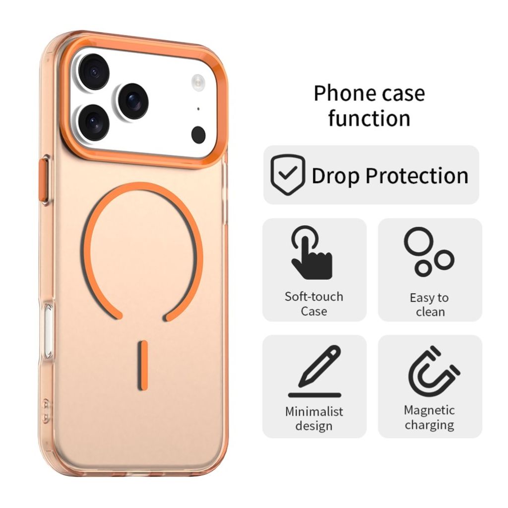 iPhone 18 Pro Max/17 Pro Max Deksel MagSafe-kompatibel - Oransje