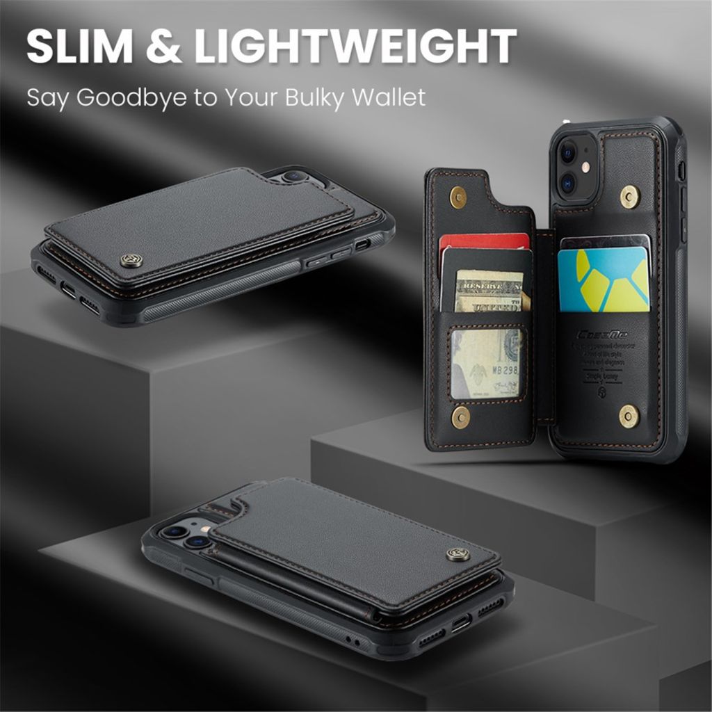 CASEME iPhone 11 Skal med 5 Kortfack - Svart