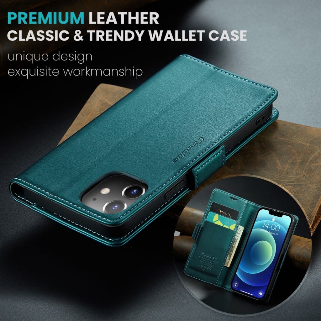 CASEME iPhone 12 Mini Wallet Cover with Stand - Green