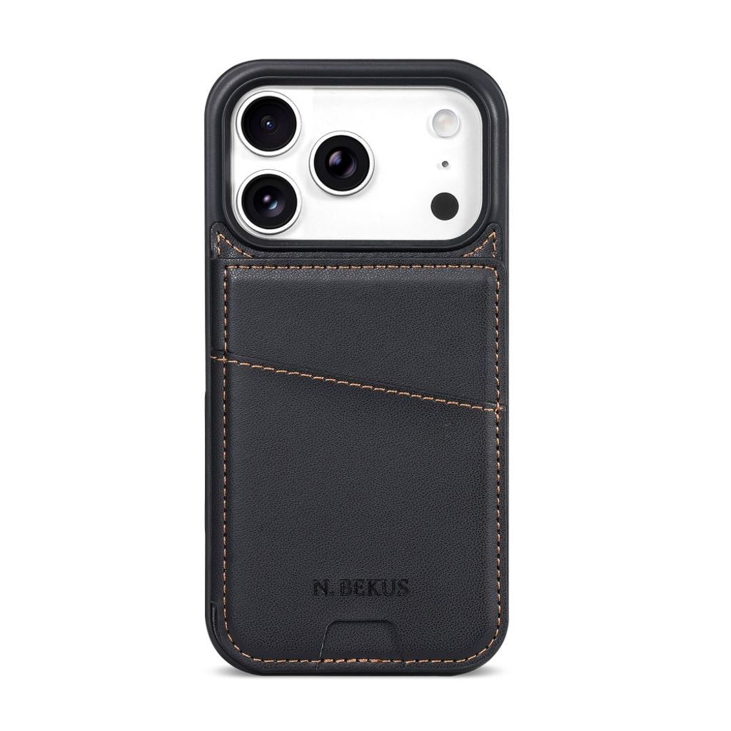 N.BEKUS iPhone 18 Pro Max/17 Pro Max Lompakkokuori RFID-suojauksella - Musta