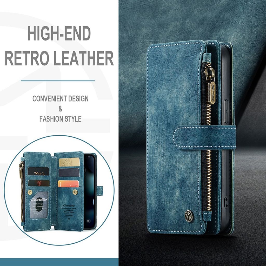 CASEME iPhone 13 Lompakkokotelo Kortin Haltija Kantohihna – Vihreä