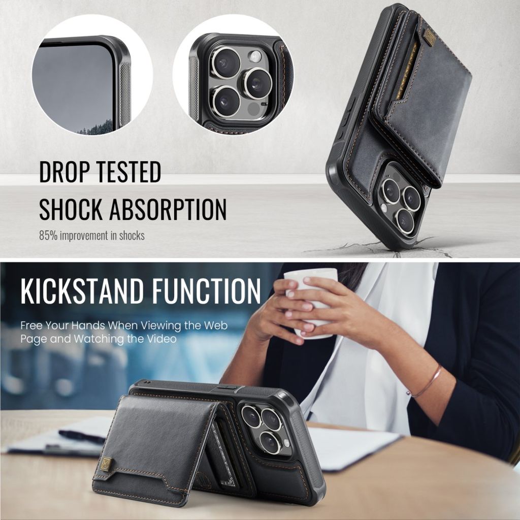 AUTSPACE iPhone 12 Pro Max Cover med Kortplads - Sort