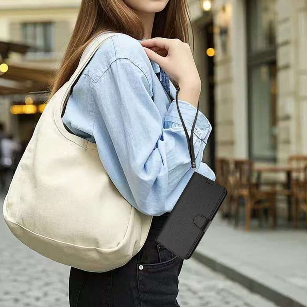 Google Pixel 10a Plånboksfodral Stativ - Svart