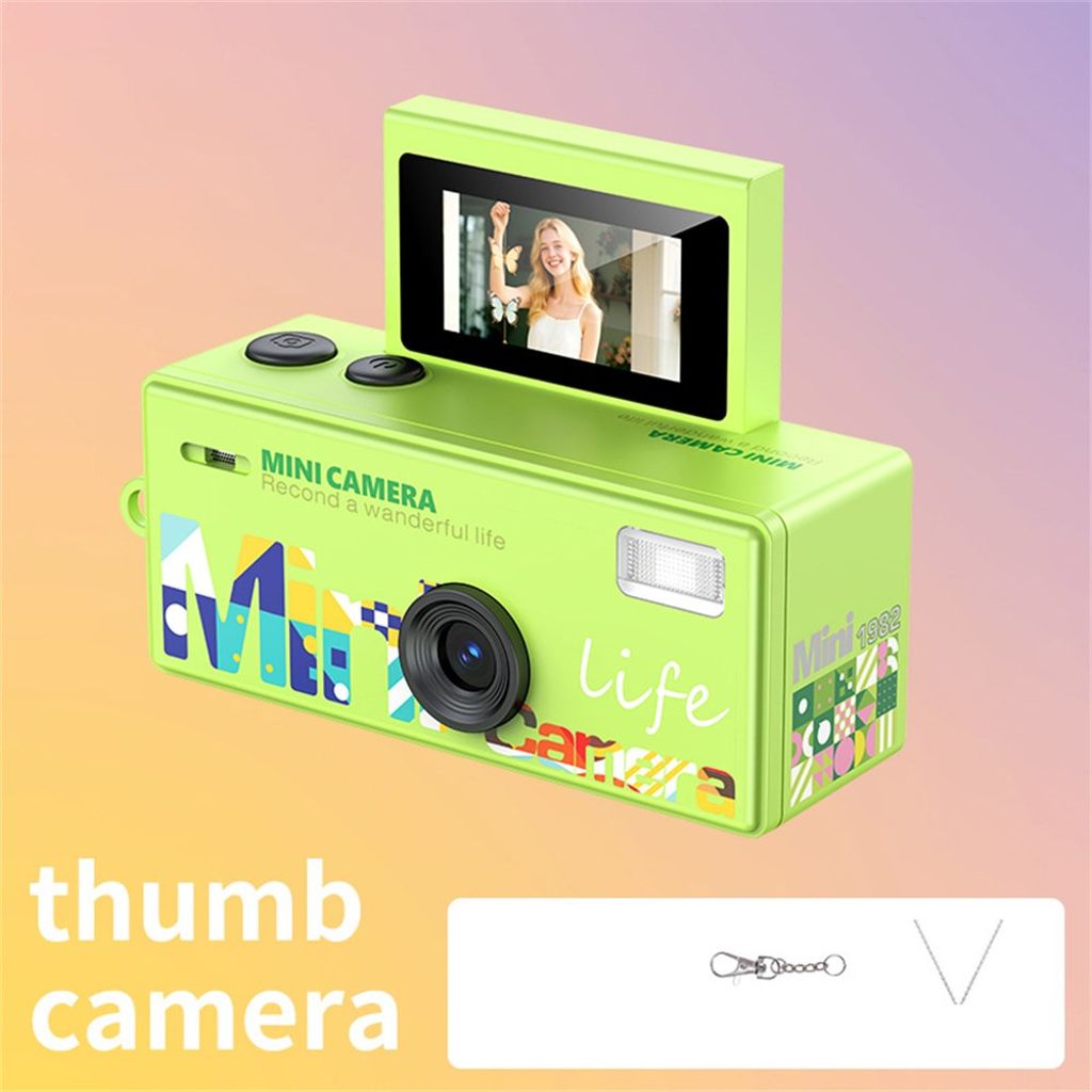 LK-030 Mini digitalkamera 720P HD med nyckelring och 0.96" display – Grön