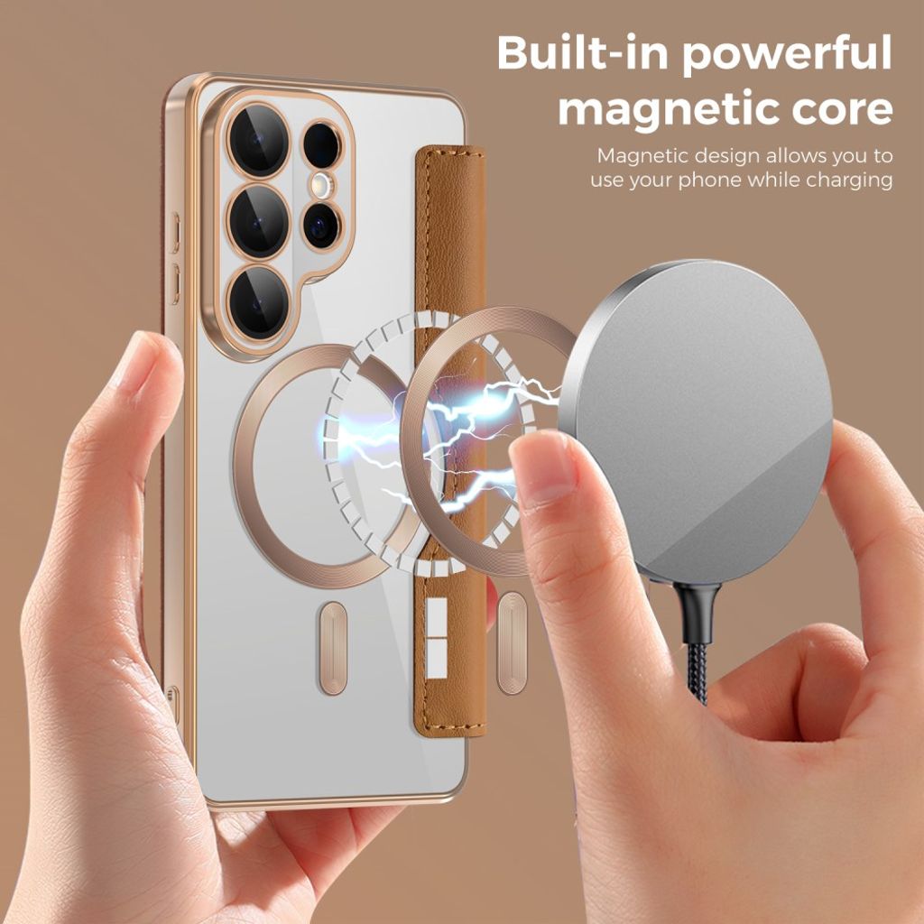 Samsung Galaxy S26 Ultra Plånboksfodral Magsafe RFID-blockerande – Brun