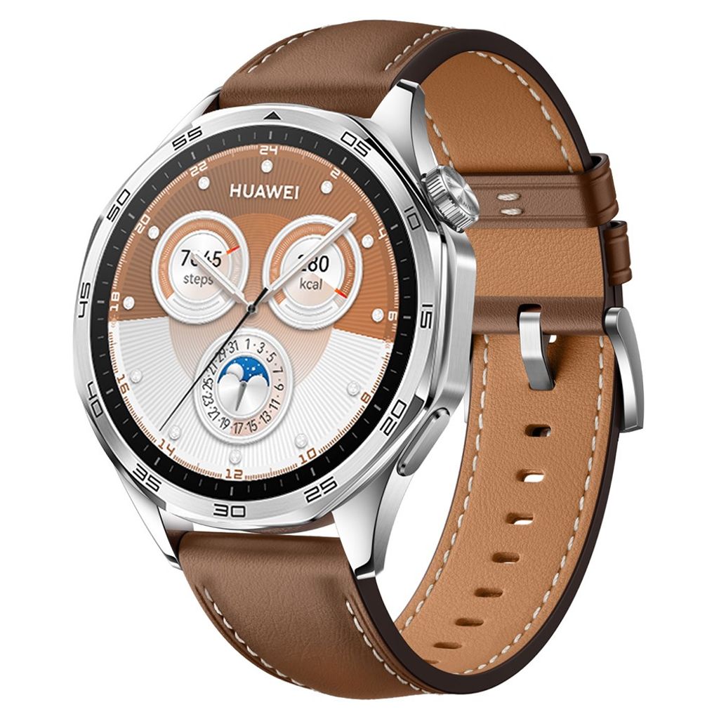 Huawei Watch GT5/GT5 Pro/GT4 46 mm kellonranneke aitoa nahkaa – ruskea