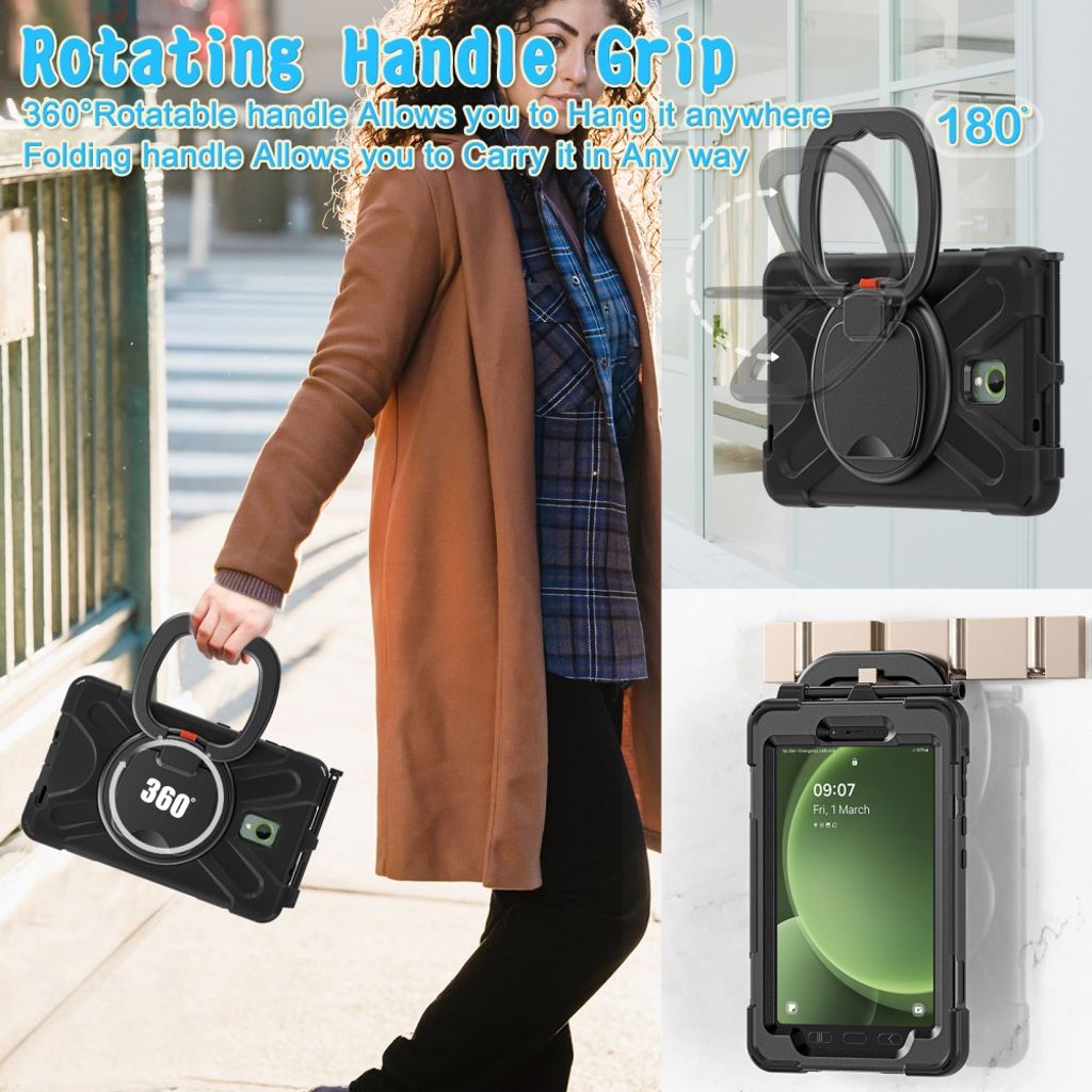 Samsung Galaxy Tab Active5 Case with Hand grip - Black