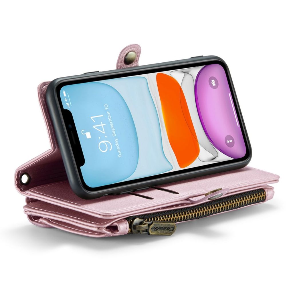 CASEME iPhone 11 Kotelo 10 Korttipaikka - Vaaleanpunainen