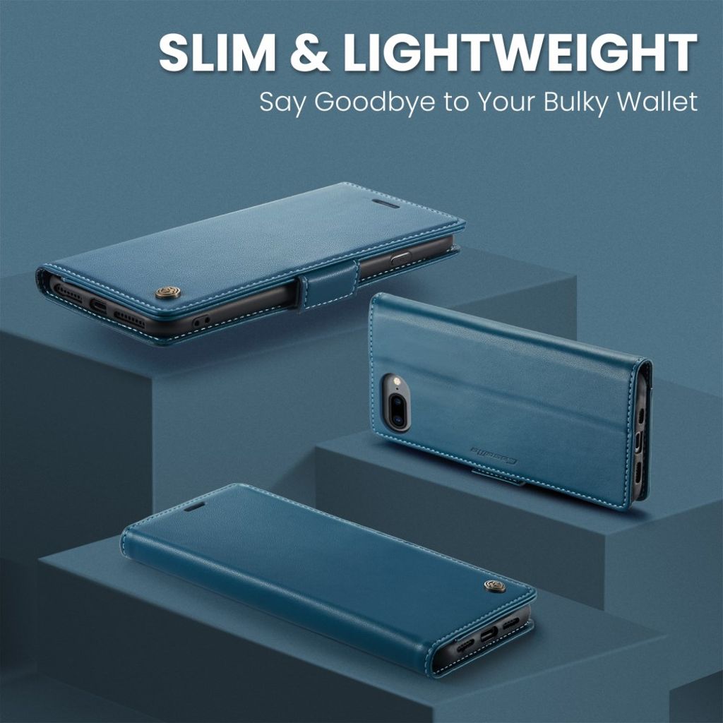 CASEME iPhone 6 Plus/6s Plus/7 Plus/8 Plus Fodral med Kortfack - Blå