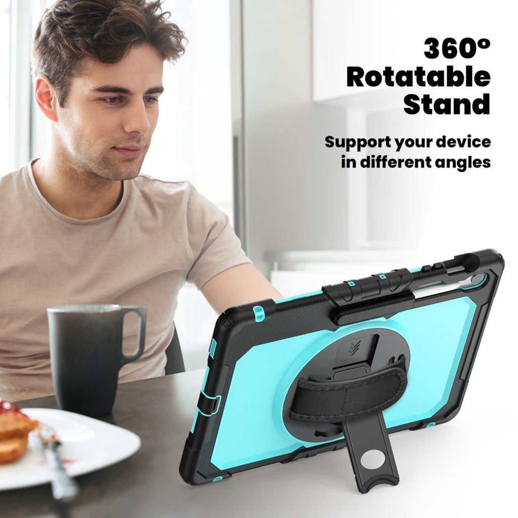Samsung Galaxy Tab S10 FE Plus Case with Shoulder Strap - Blue