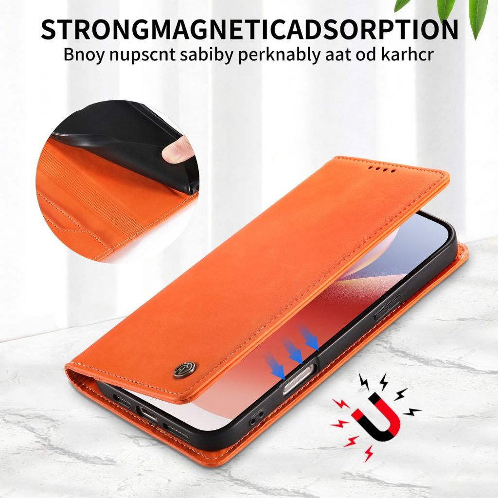 DIERFENG iPhone 18 Pro Max/17 Pro Max Lommeboketui RFID-blokkerende - Oransje