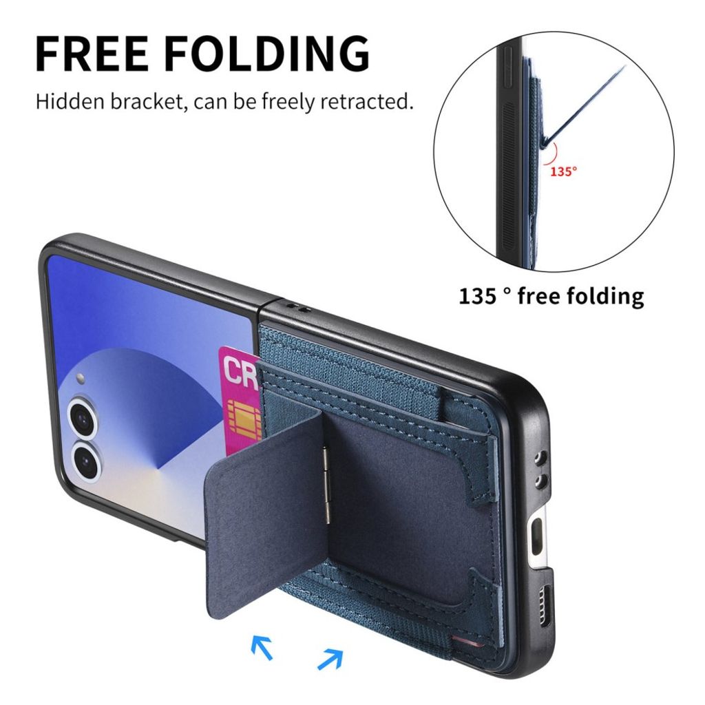 Samsung Galaxy Z Flip7 5G Skal med korthållare - Blå