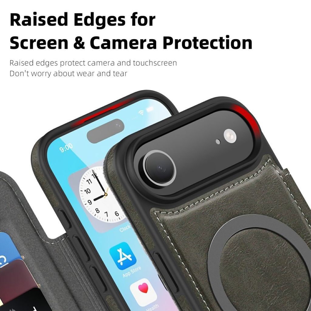 iPhone 17 Air MagSafe Cover with Card Slots - Grey