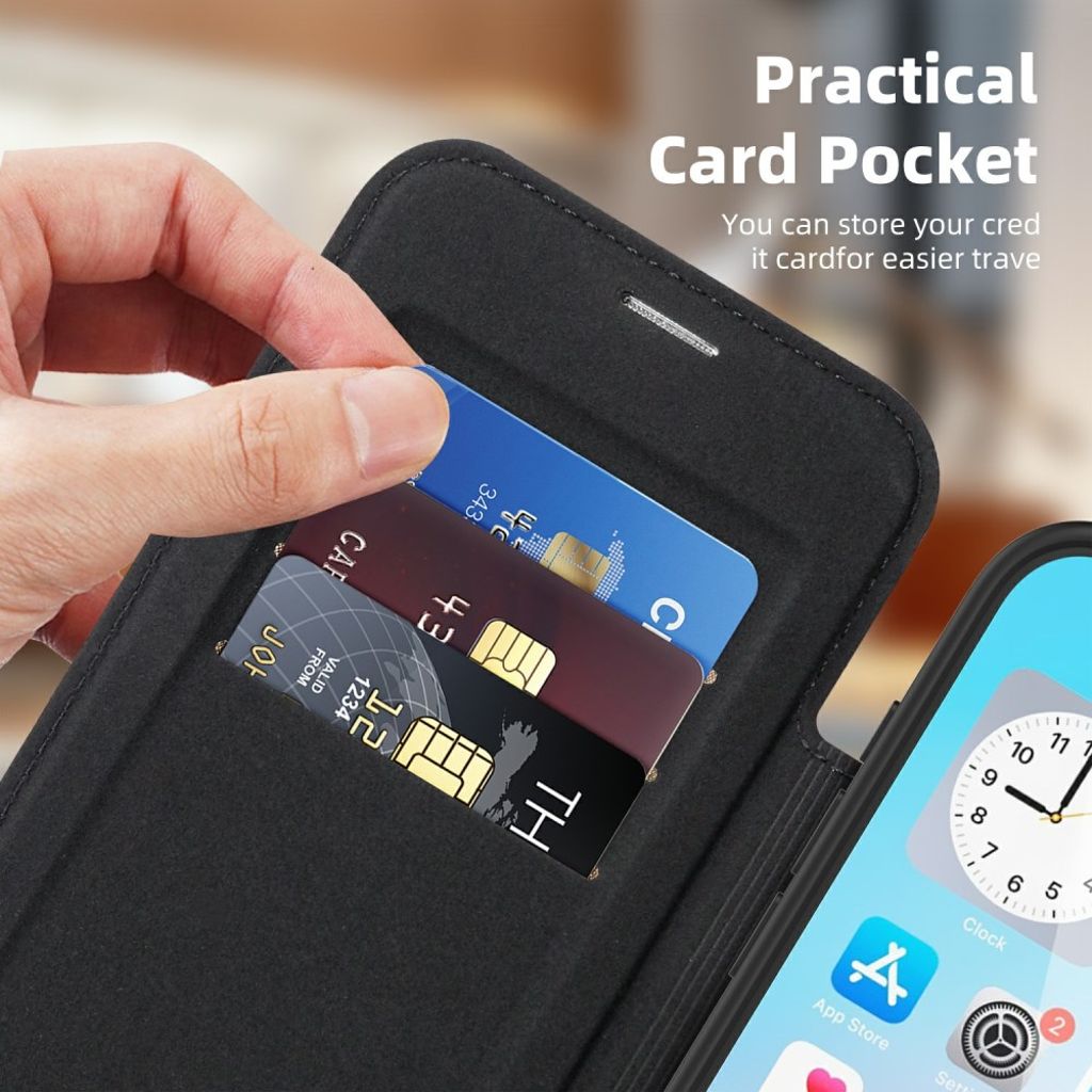 iPhone 17 Air MagSafe -kotelo korttilokerolla - musta