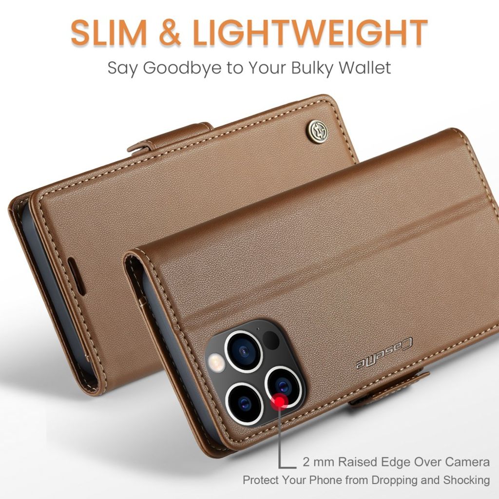 CASEME iPhone 15 Pro Max Cover with Card Slots - Brown