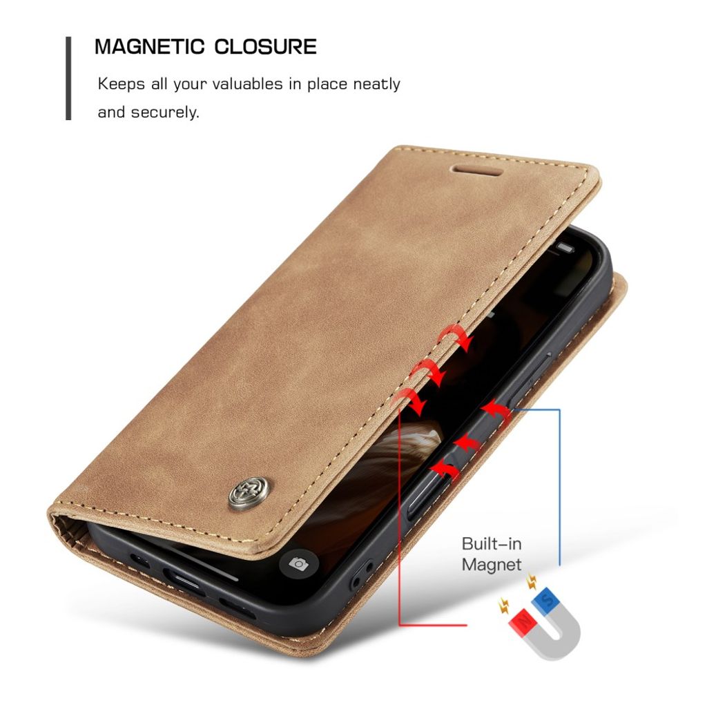 CASEME iPhone 17 Plånboksfodral med Kortfack - Brun