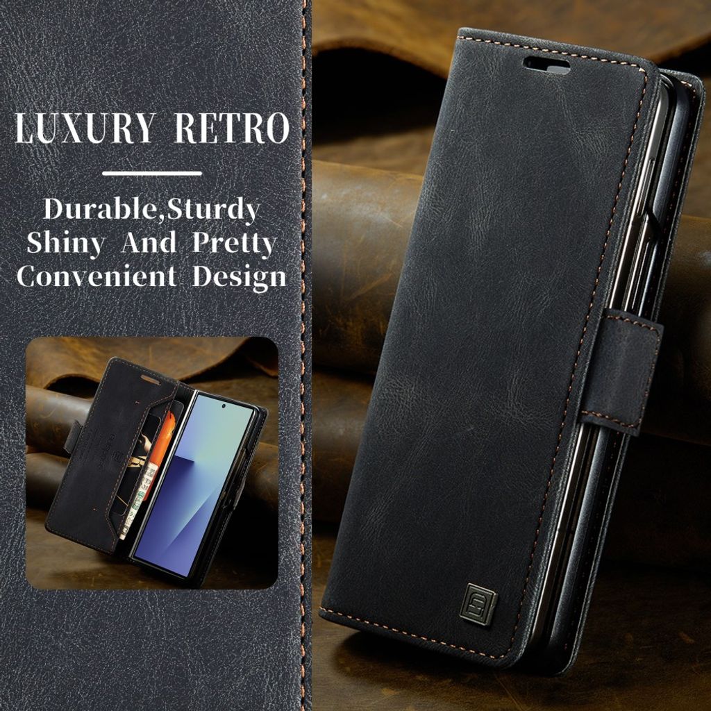 AUTSPACE Samsung Galaxy Z Fold8 Ultra Flip Cover med RFID blokering - Sort