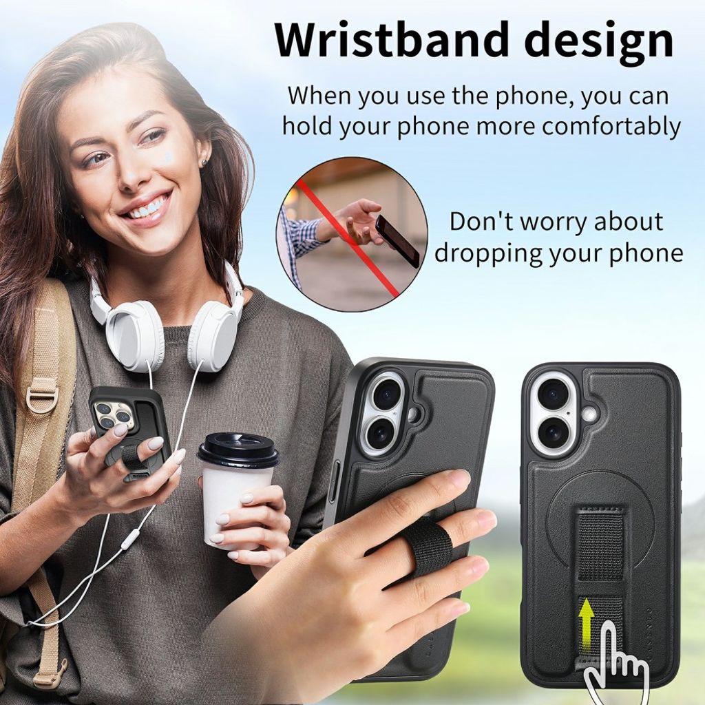 CASENEO iPhone 16 Cover with Stand - Black