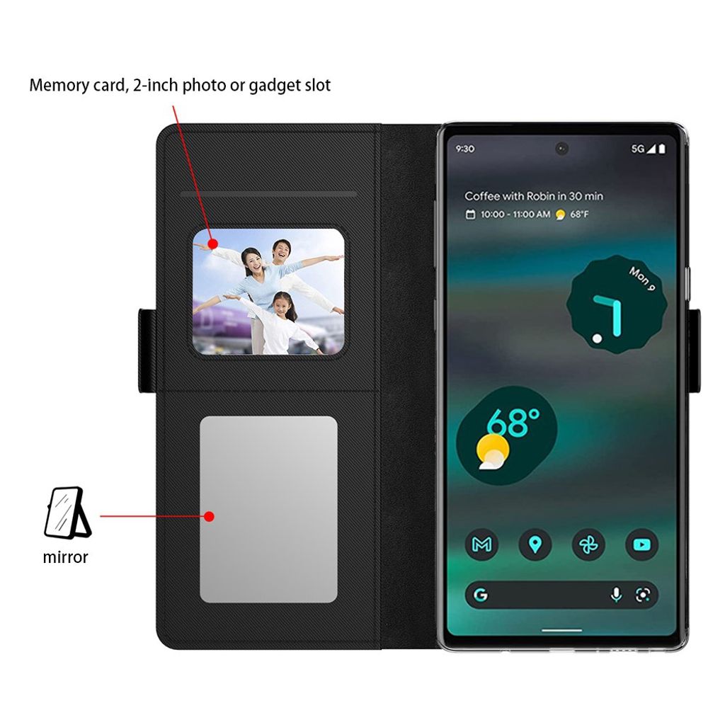 Google Pixel 11 Pro LommebokCover i PU skinn - Svart
